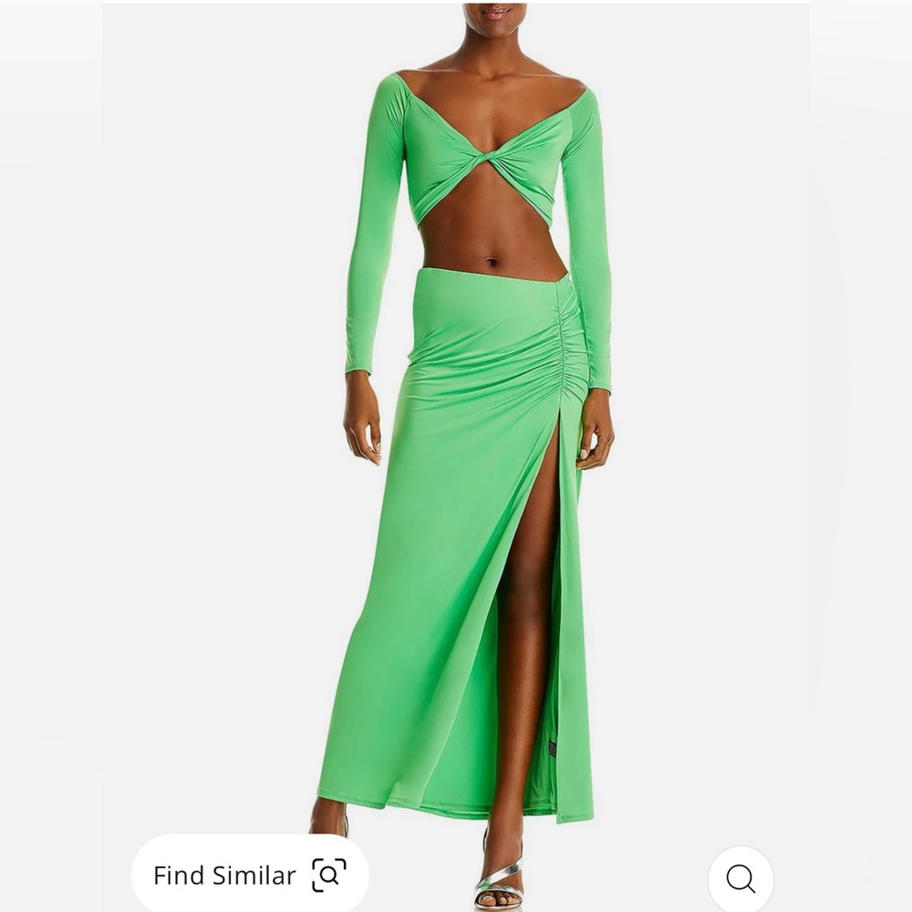 Brand New AFRM Green Set: Crop Top and Ankle Length Skirt. S Top and XS Skirt.